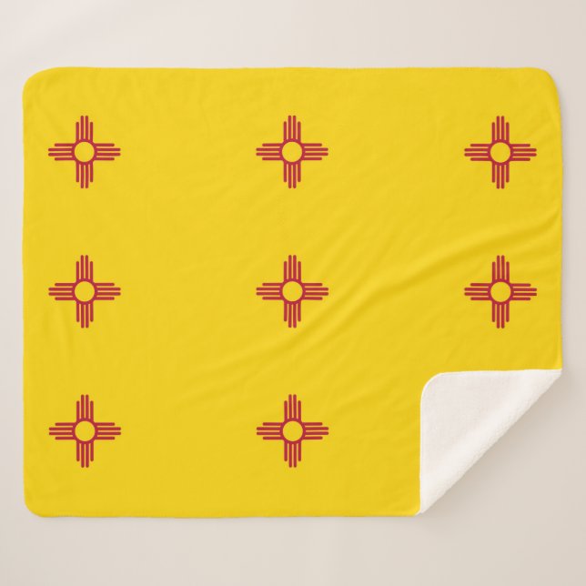 Manta Sherpa Masa Sherpa Patriótica con bandera de Nuevo México (Anverso (horizontal))