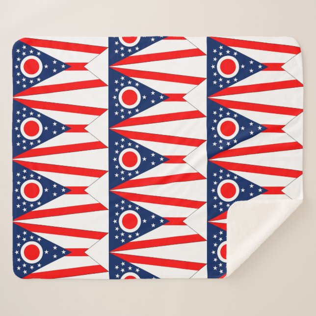 Manta Sherpa Masa Sherpa Patriótica con bandera de Ohio (Anverso (horizontal))
