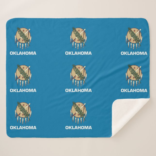 Manta Sherpa Masa Sherpa Patriótica con bandera de Oklahoma (Anverso (horizontal))