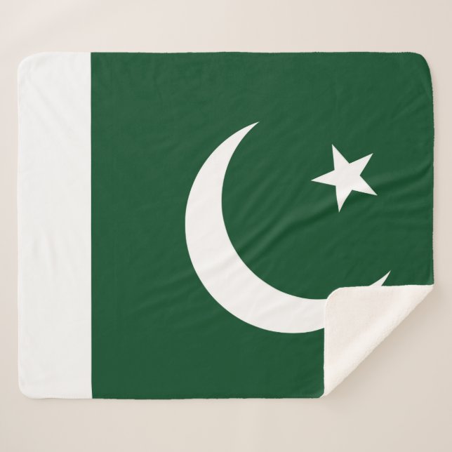 Manta Sherpa Masa Sherpa Patriótica con bandera de Pakistán (Anverso (horizontal))
