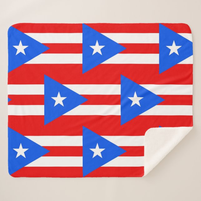 Manta Sherpa Masa Sherpa Patriótica con bandera de Puerto Rico (Anverso (horizontal))