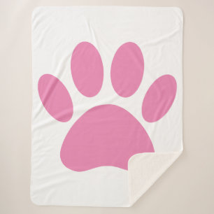 Manta Sherpa Masa Sherpa Sherpa Pink Dog Pawprint