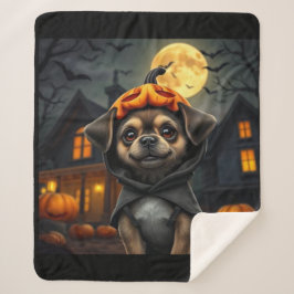 Manta Sherpa Mascota de Halloween Fleece 🎃 Spooky Blanket