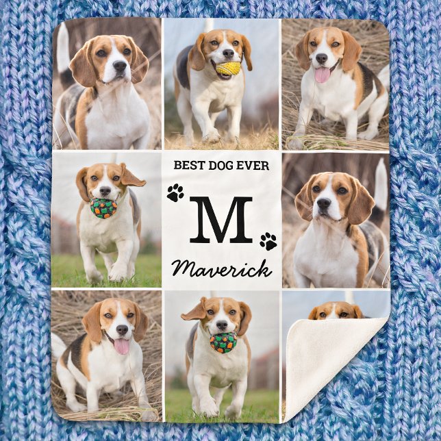 Manta Sherpa Mascota de perro Collage de fotos personalizado mo (Subido por el creador)