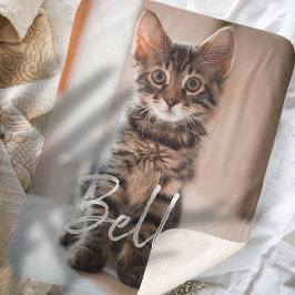 Manta Sherpa Mascota personalizado Nombre tipografía y fotograf