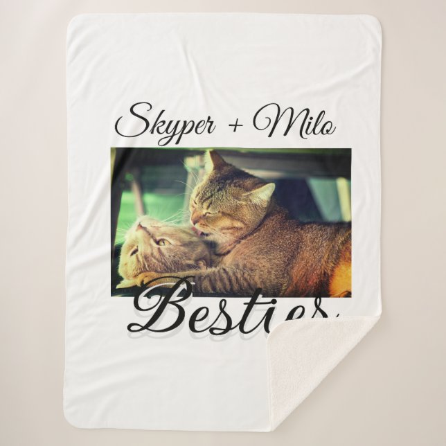 Manta Sherpa Mascotas amigos bestias agregar nombre mascota fot (Anverso)