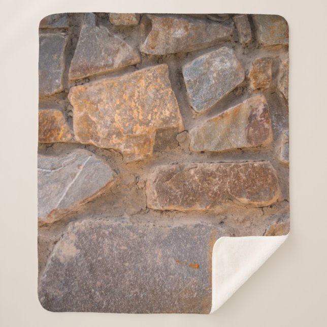 Manta Sherpa Masonería natural de piedra abstracta, antigua, an (Anverso)