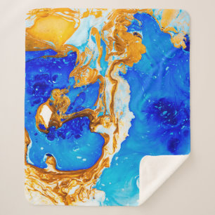 Manta Sherpa Masterpiece of designing art. Golden and blue pain