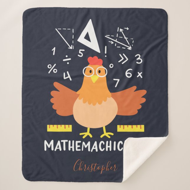 Manta Sherpa Math Chicken Funny Mathemachicken Personalizado (Anverso)