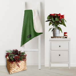 Manta Sherpa Matrícula de aspecto de punto verde del bosque - A