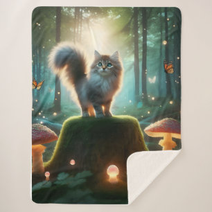 Manta Sherpa Matrícula de Gato de Magic Forest