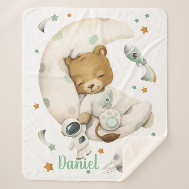 Manta Sherpa Matrícula de león espacial Sherpa Blanket (Anverso)