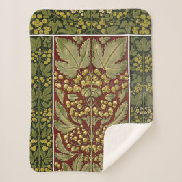 Manta Sherpa Matrícula de patrón de hoja antigua Sherpa Blanket