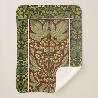 Manta Sherpa Matrícula de patrón de hoja antigua Sherpa Blanket