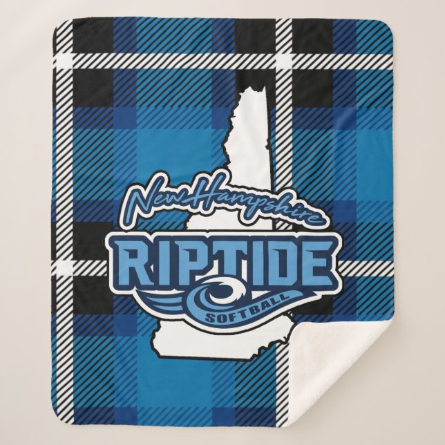 Manta Sherpa Matrícula de Sherpa Plaid (azul) (Anverso)