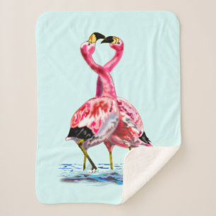 Manta Sherpa Matrícula de Tango Sherpa Flamingos Rosa - Pintura