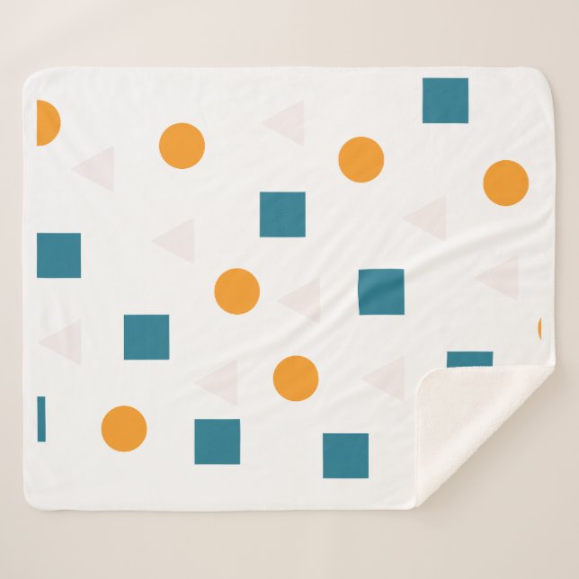 Manta Sherpa Matrícula Sherpa Blanket de Patrón Geométrico - Ac (Anverso (horizontal))
