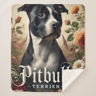 Manta Sherpa Matrícula Sherpa Blanket de Pitbull Terrier, acoge