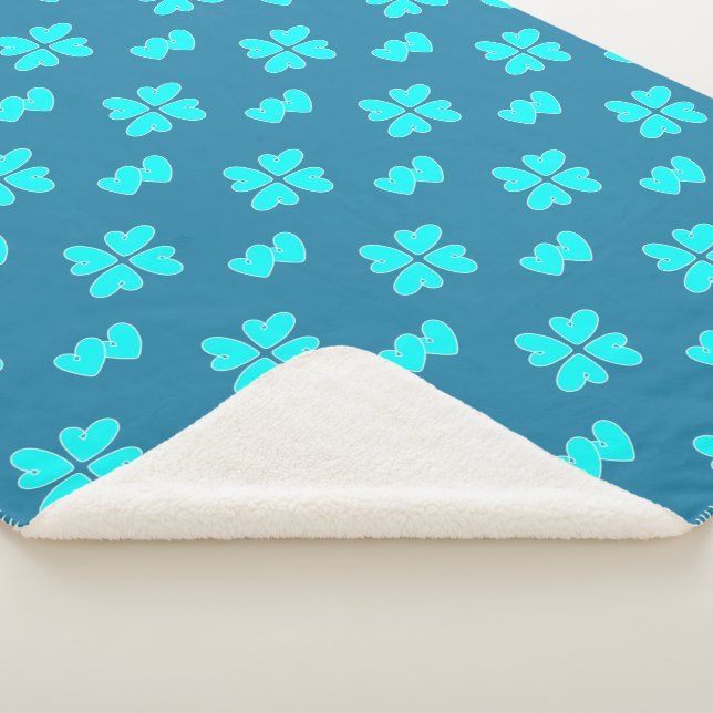 Manta Sherpa Mazipoodles Corazones Azules Sobre Azul (3/4)