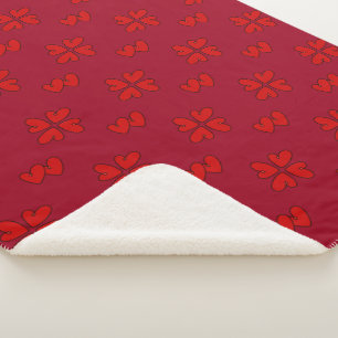 Manta Sherpa Mazipoodles Corazones Rojos En Rojo