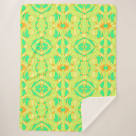 Manta Sherpa Mazipoodles Neuro Art Green Yellow Naranja