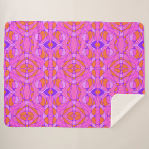 Manta Sherpa Mazipoodles Neuro Art Naranja Rosa Morado