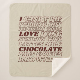 Manta Sherpa Me encanta el chocolate todo Sherpa Blanket