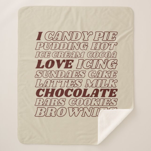 Manta Sherpa Me encanta el chocolate todo Sherpa Blanket (Anverso)