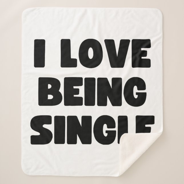 Manta Sherpa Me encanta ser soltero (Anverso)