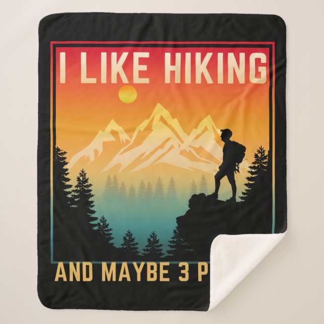 Manta Sherpa Me Gusta El Senderismo Y Quizá 3 Personas (Anverso)