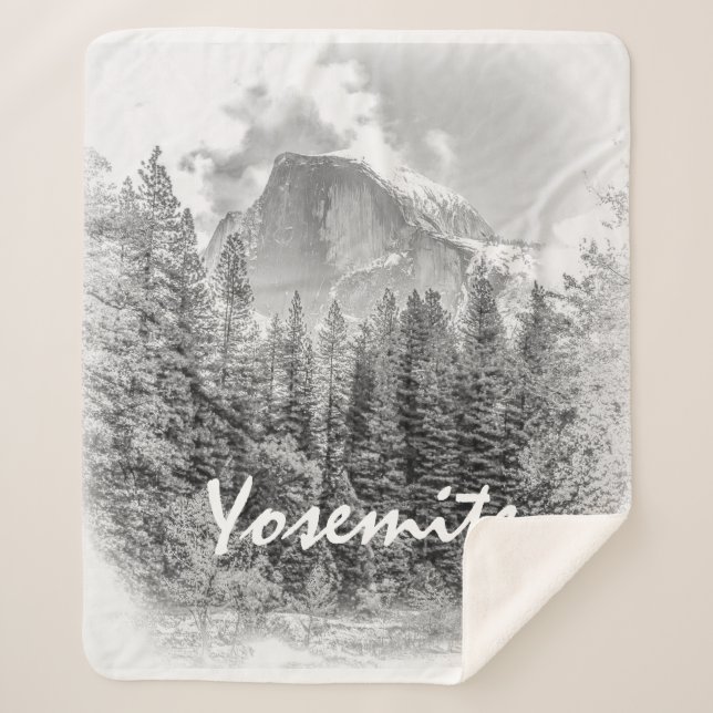 Manta Sherpa Media casa de Yosemite en invierno con texto yosem (Anverso)
