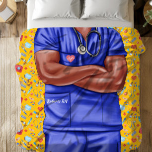 Manta Sherpa Médico de enfermería para hombres negros