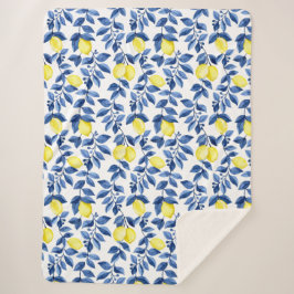 Manta Sherpa Mediterrenean Citrus Lemon pattern
