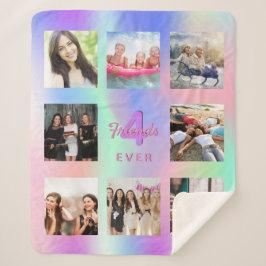 Manta Sherpa Mejor collage de fotos de amigos holográficos de p