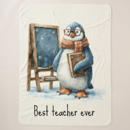 Manta Sherpa Mejor maestro jamás diseño de pingüino de invierno