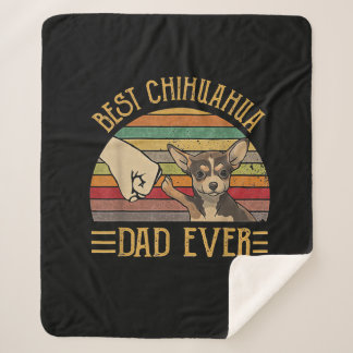 Manta Sherpa Mejor Papá Chihuahua Vintage