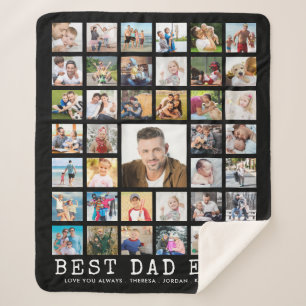 Manta Sherpa MEJOR PAPÁ DE 39 Collages de fotos Personalizado N
