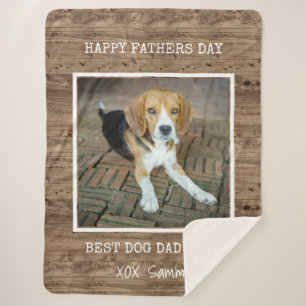 Manta Sherpa Mejor Papá Perro Fotografía Feliz Día del Padre