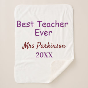 Manta Sherpa Mejor profesor que nunca añada un nombre de fecha