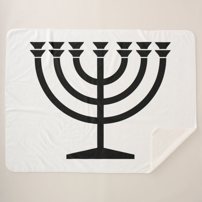 Manta Sherpa Menorah judía (símbolo del judaísmo) (Anverso (horizontal))