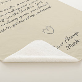 Manta Sherpa Mensaje escrito a mano Personalizar texto Sherpa B