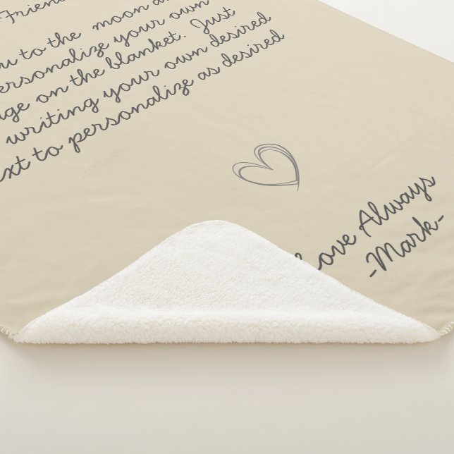 Manta Sherpa Mensaje escrito a mano Personalizar texto Sherpa B (3/4)