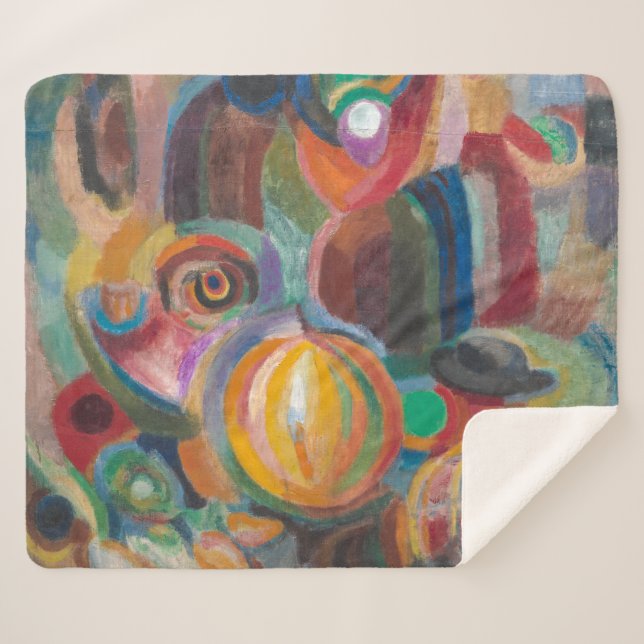 Manta Sherpa Mercado portugués | Sonia Delaunay-Terk | (Anverso (horizontal))