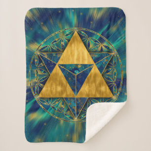 Manta Sherpa Merkabah en las flores de la vida