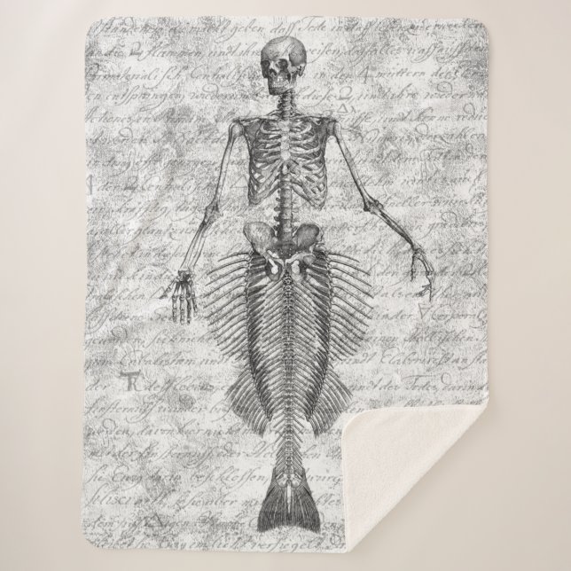 Manta Sherpa Mermaid Skeleton White BG (Anverso)