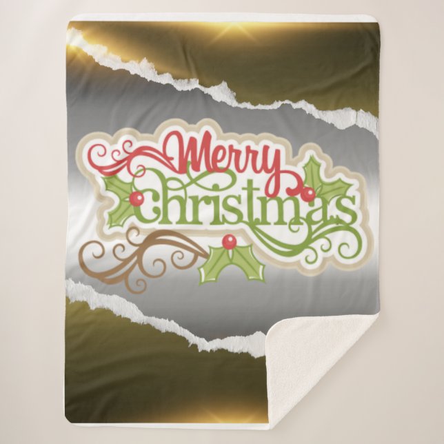 Manta Sherpa Merry Christmas  (Anverso)