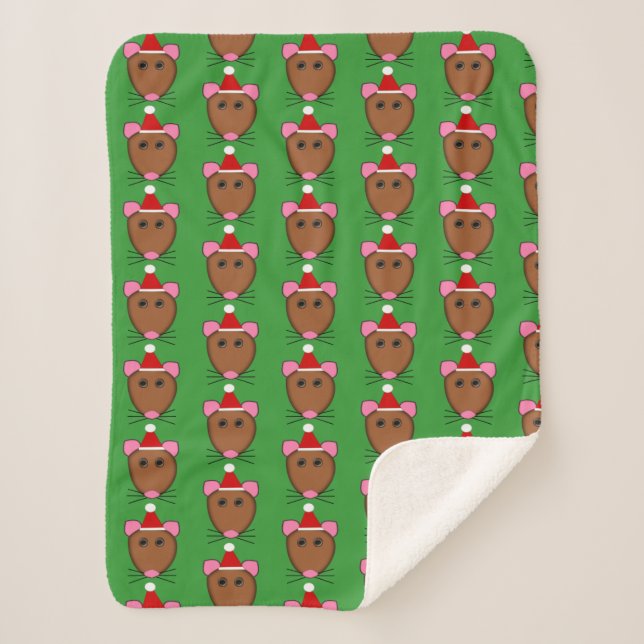 Manta Sherpa Merry Christmas Mouse Sherpa Blanket (Anverso)