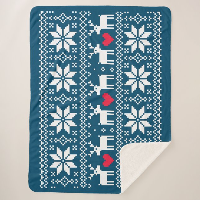 Manta Sherpa Merry Christmas pattern 2 (Anverso)