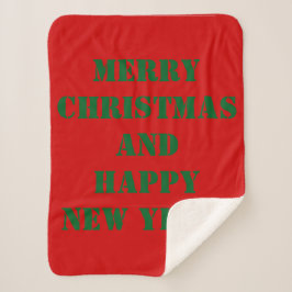Manta Sherpa Merry Christmas Red Fleece Blanket