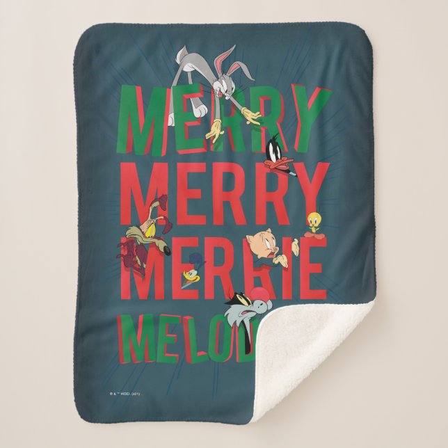 Manta Sherpa Merry Merry MERRIE MELODIES™ (Anverso)